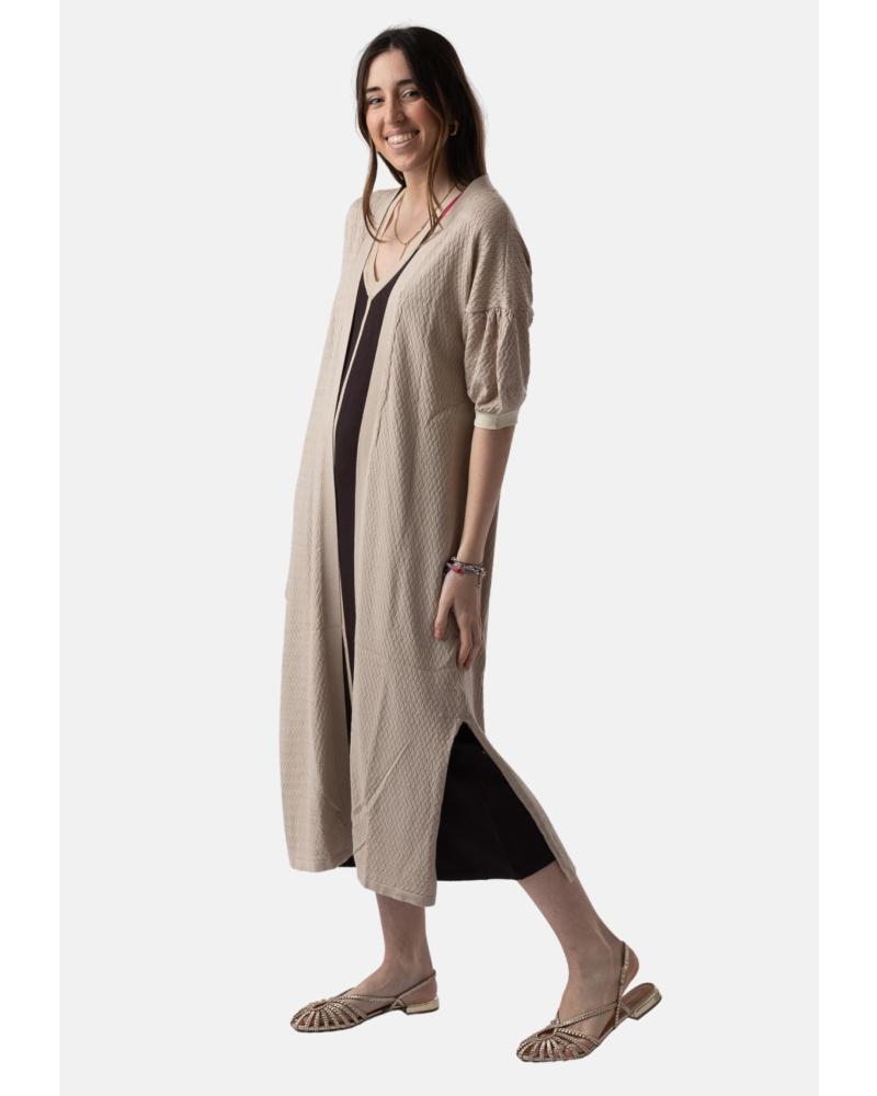 WHY NOT COLLECTION WNT COLLECTION W12520148 - CHAQUETA LARGA CALADA PIEDRA PIEDRA