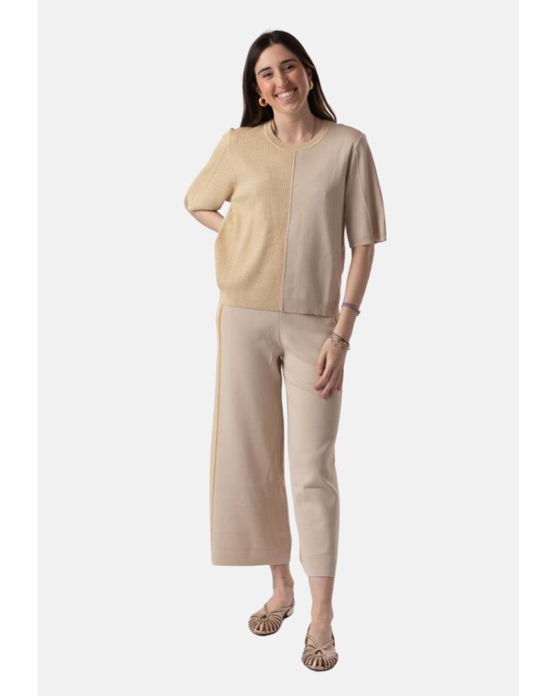 WHY NOT COLLECTION JERSEY LUREX MANGA CORTA WNT COLLECTION W12502448 PIEDRA PIEDRA