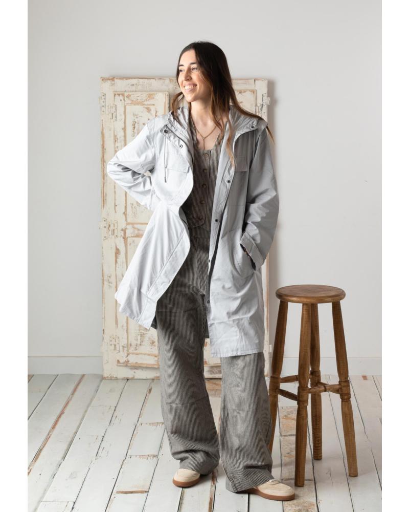YERSE - 42601033 - PARKA REPELENTE AL AGUA CON CAPUCHA - MUJER GRIS