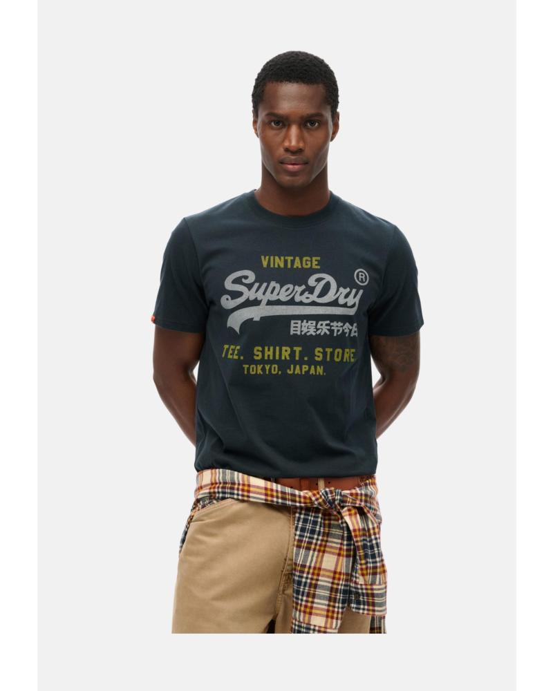 CAMISETA SUPERDRY HERITAGE M1012212A98T DE MANGA CORTA CON LOGO V AZUL AZUL