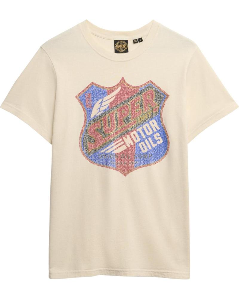 CAMISETA DE MANGA CORTA SUPERDRY GASOLINE M1012136A CON GRÁFICO BLANCO BLANCO