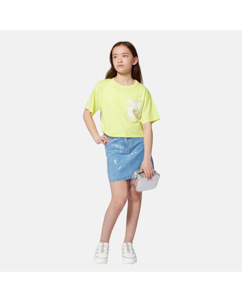 DKNY CAMISETA ANCHA AMARILLA D62345549 DE MANGA CORTA AMARILLO