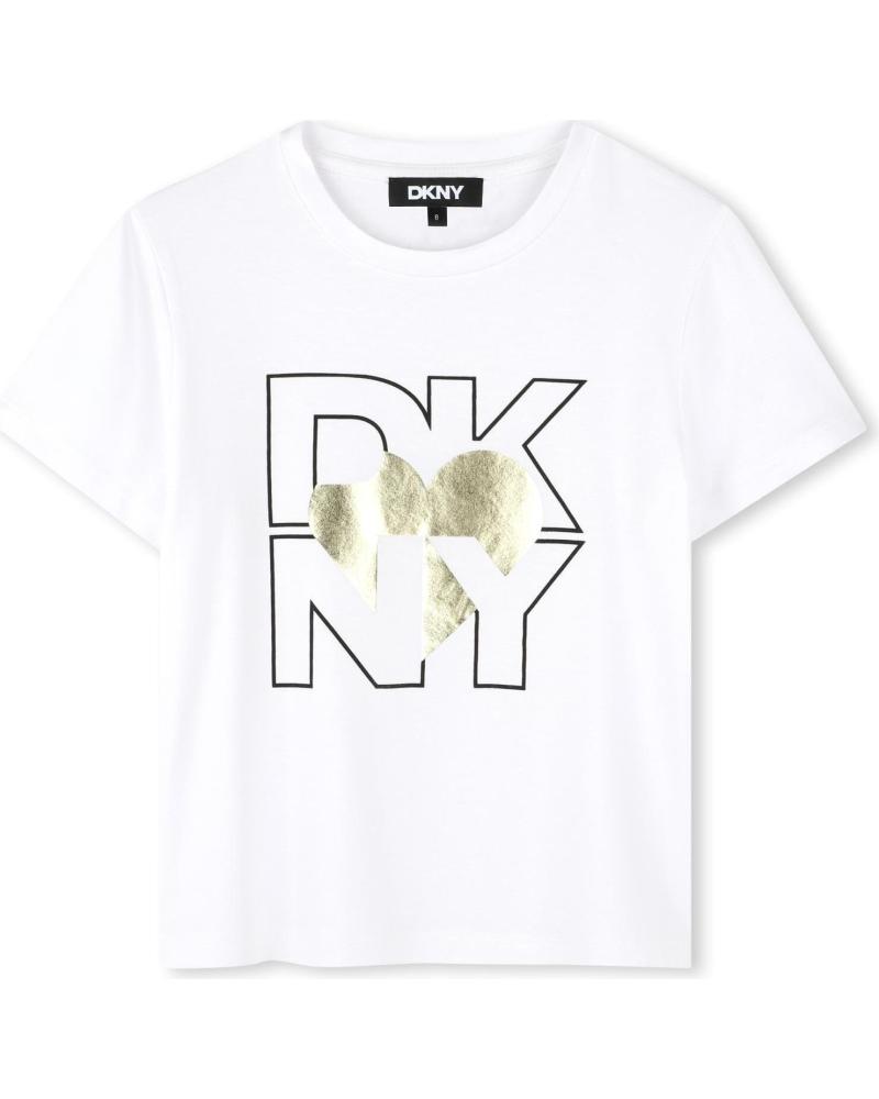 DKNY CAMISETA ALGODÓN AMARILLA MANGA CORTA D62305560 AMARILLO