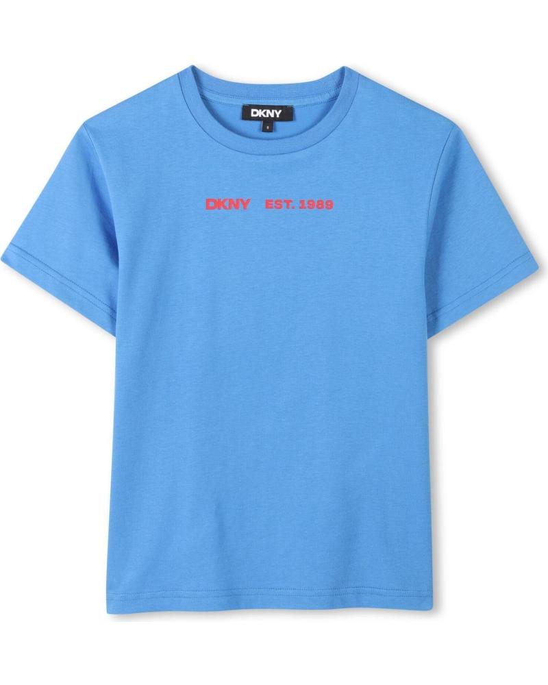 DKNY CAMISETA MANGA CORTA AZUL CON ESTAMPADO DELANTERO D6228879B AZUL