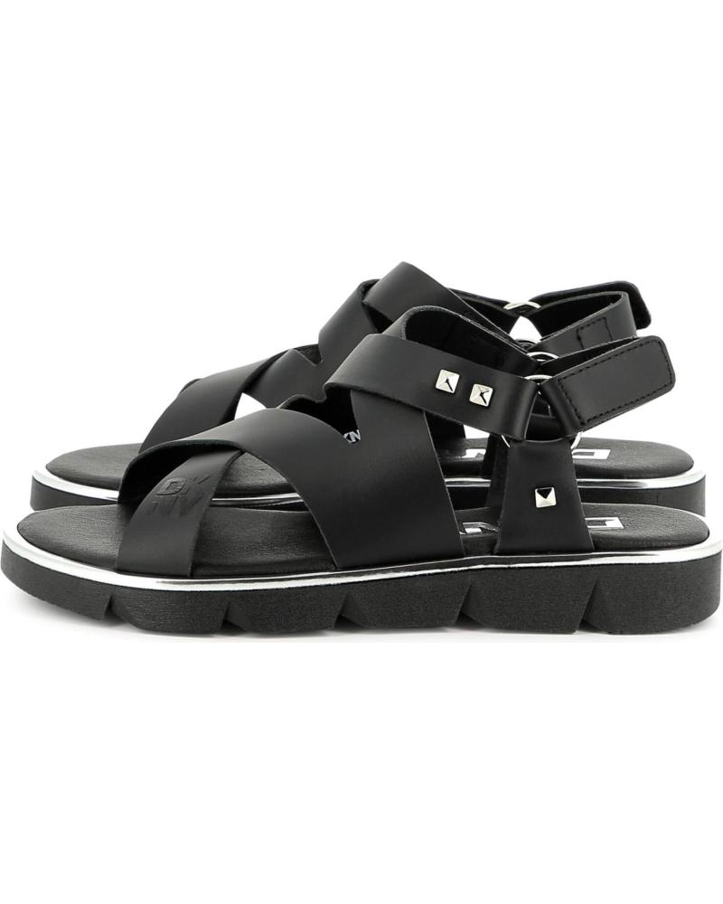 SANDALIAS DE PIEL DKNY D6209009B NEGRAS NEGRO