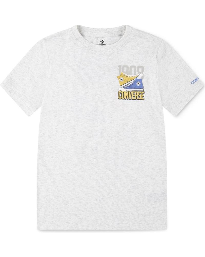 CAMISETA CONVERSE RETRO SNEAKER 9CG910X58 BLANCA DE MANGA CORTA GRIS