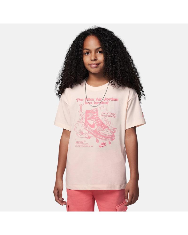 CAMISETA DE MANGA CORTA JORDAN 45D645AAK ROSA 100 ALGODÓN CON GRÁFICO ROSA