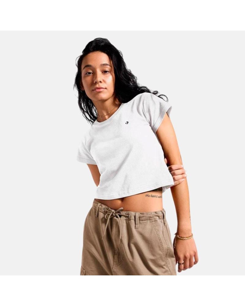 CAMISETA CROPPED DE MANGA CORTA CONVERSE 10027252-A01 BLANCO BLANCO
