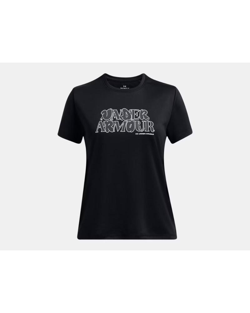 CAMISETA MANGA CORTA UNDER ARMOUR TECH? WORDMARK 1389759001 NEGRA PARA NIÑO NEGRO
