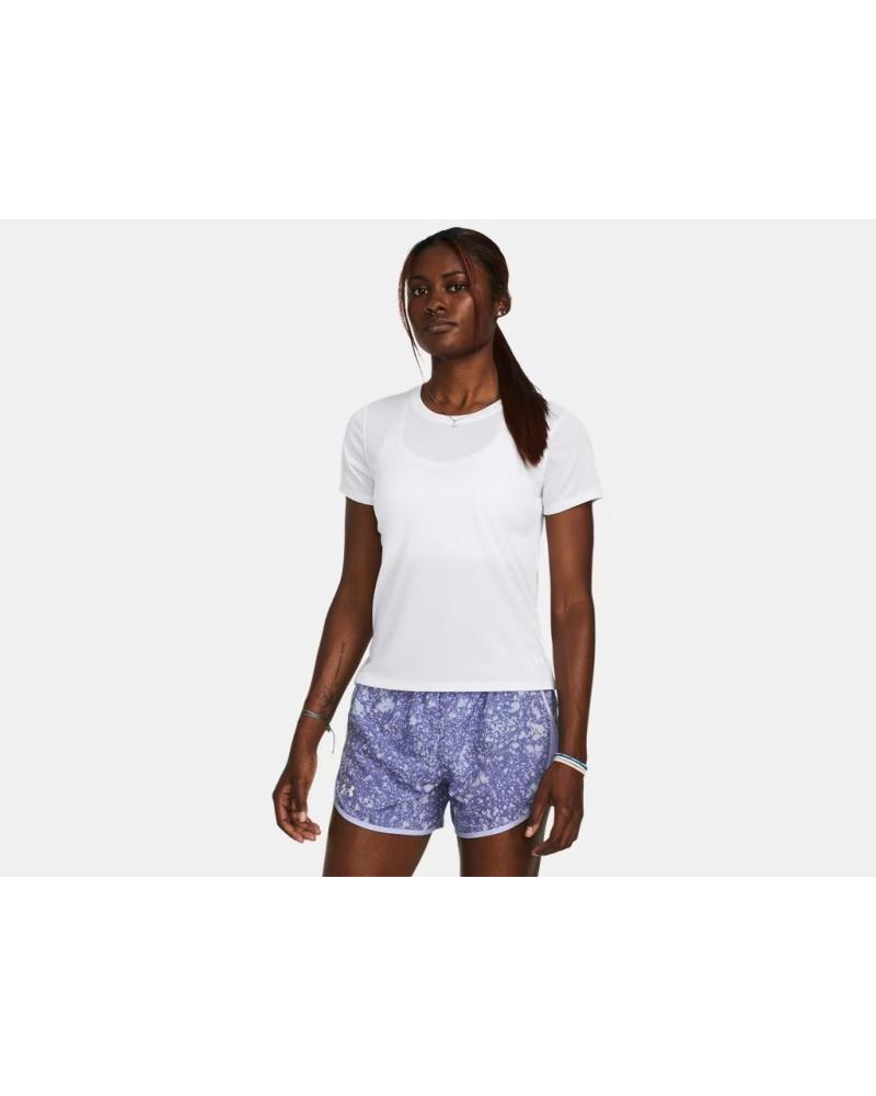 CAMISETA MANGA CORTA UNDER ARMOUR LAUNCH BLANCA MUJER (MOD. 1382434100) BLANCO