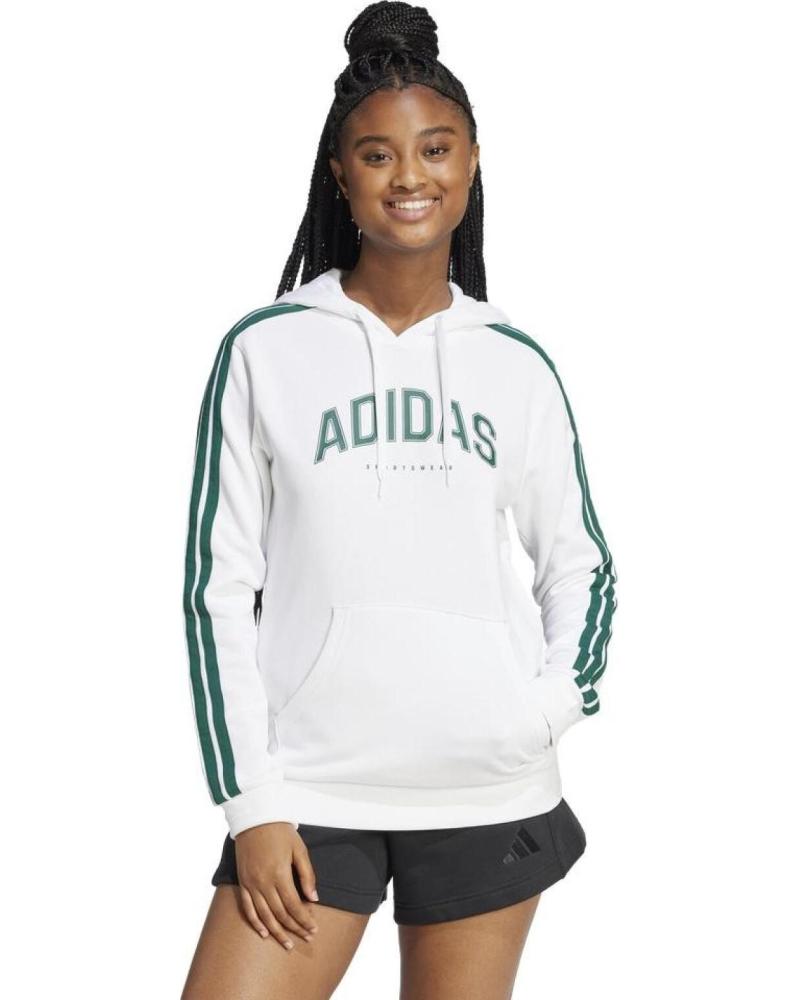 SUDADERA CON CAPUCHA ADIDAS LOUNGE SOFT SIDE GRAPHIC JV9149 BLANCA BLANCO