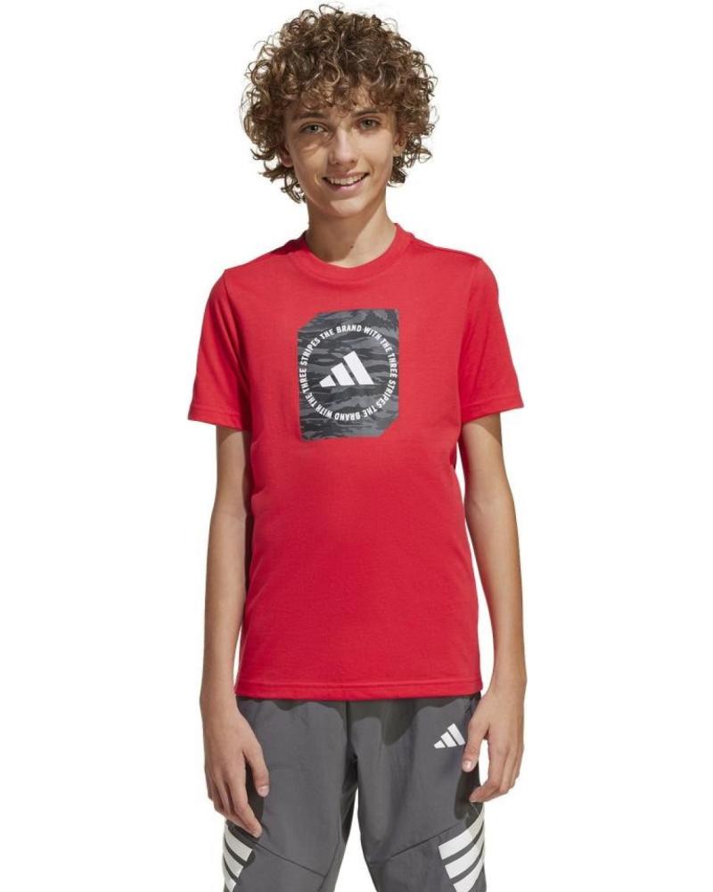CAMISETA ADIDAS CAMO BOX JM8233 DE MANGA CORTA ROJA ROJO