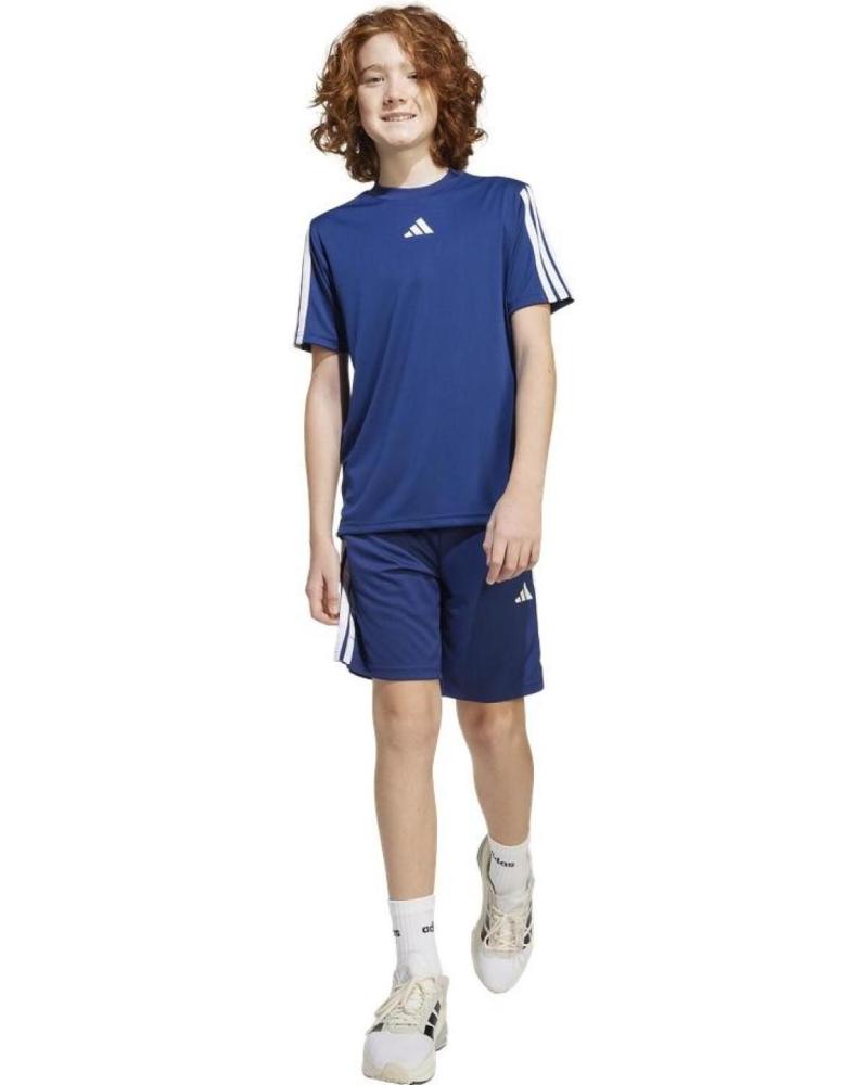 PANTALÓN CORTO ADIDAS TRAIN ESSENTIALS 3 BANDAS JJ1040 AZUL AZUL