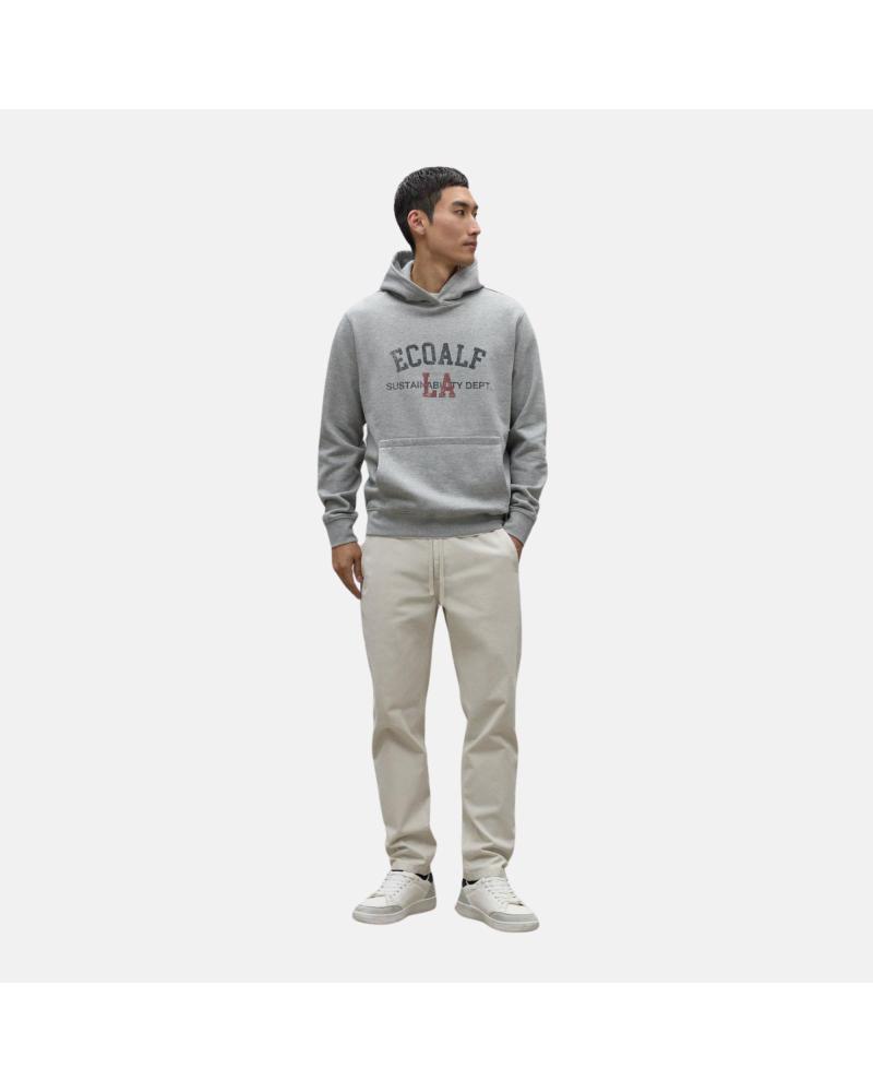 SUDADERA CON CAPUCHA ECOALF VENICE TIPO CANGURO - GRIS MELANGE GRIS