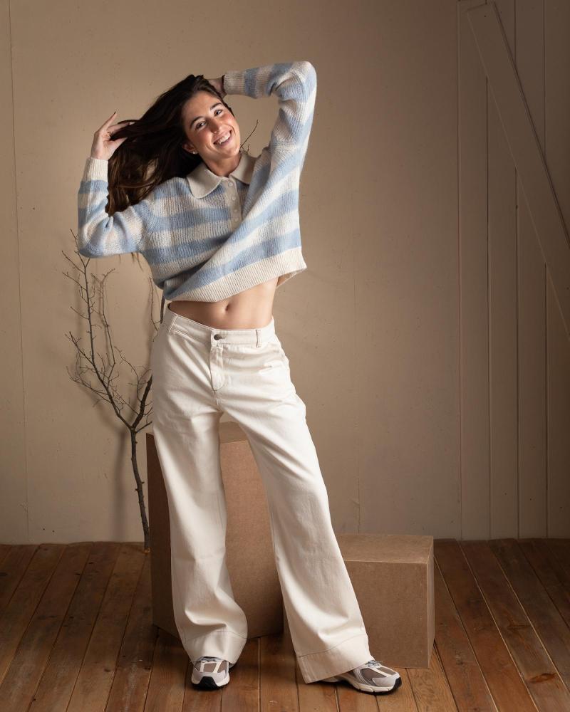 YERSE JERSEY CUADROS VICHY CON ALPACA AZUL - MODELO 41565354 AZUL