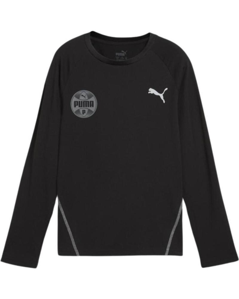 CAMISETA MANGA LARGA DEPORTIVA PUMA ACTIVE SPORTS NIÑO NEGRA 681807-01 NEGRO