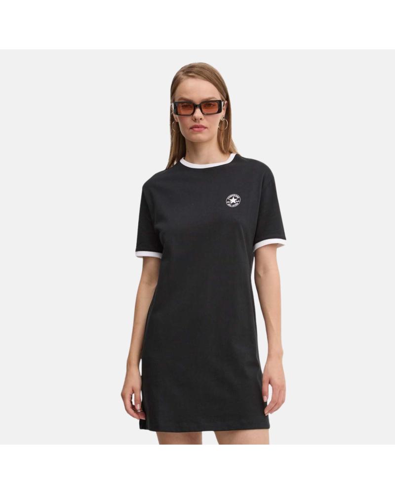VESTIDO CAMISETA CONVERSE CHUCK TAYLOR ALGODÓN NEGRO 10026968-A01 NEGRO