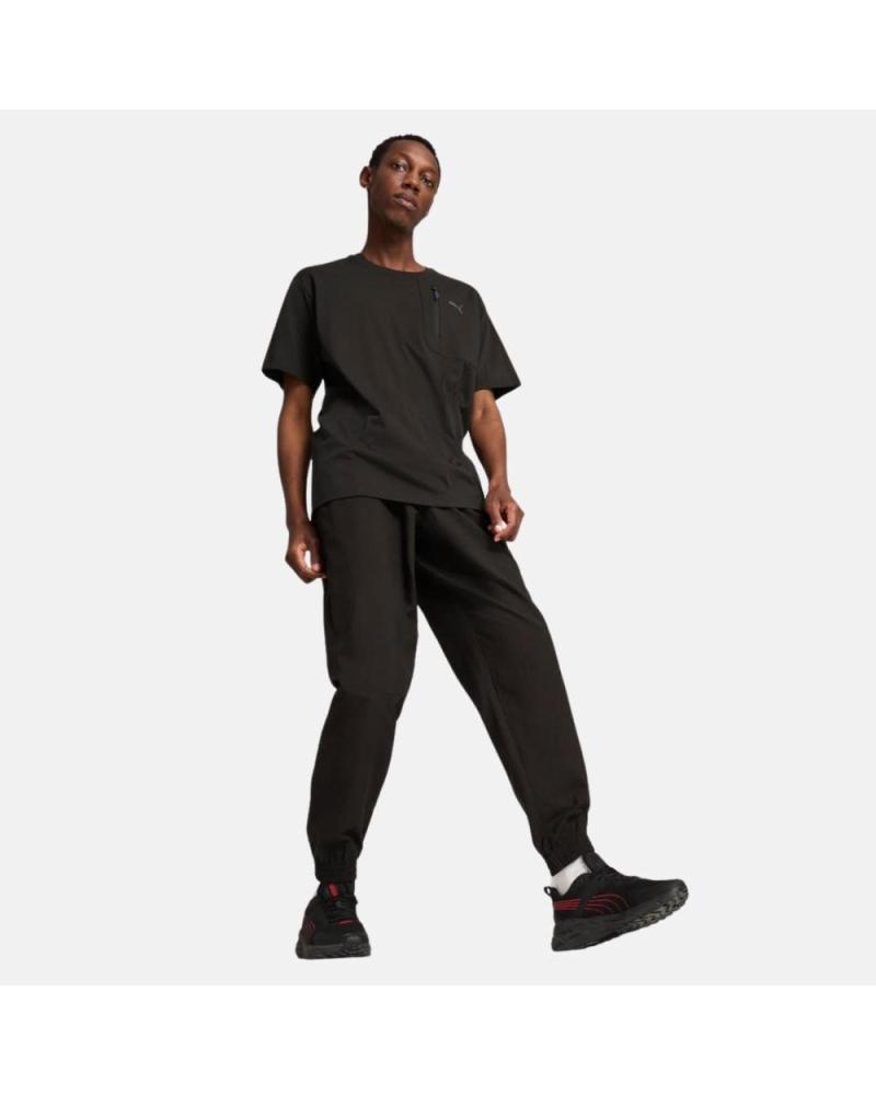 PUMA CAMISETA MANGA CORTA OPEN ROAD 681651-01 NEGRA 100 ALGODÓN NEGRO