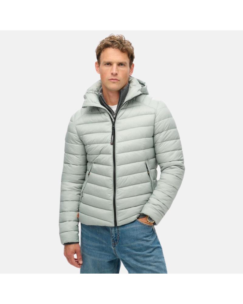 SUPERDRY FUJI SPORT M5011906AB1U - CHAQUETA ACOLCHADA CON CAPUCHA GRIS GRIS