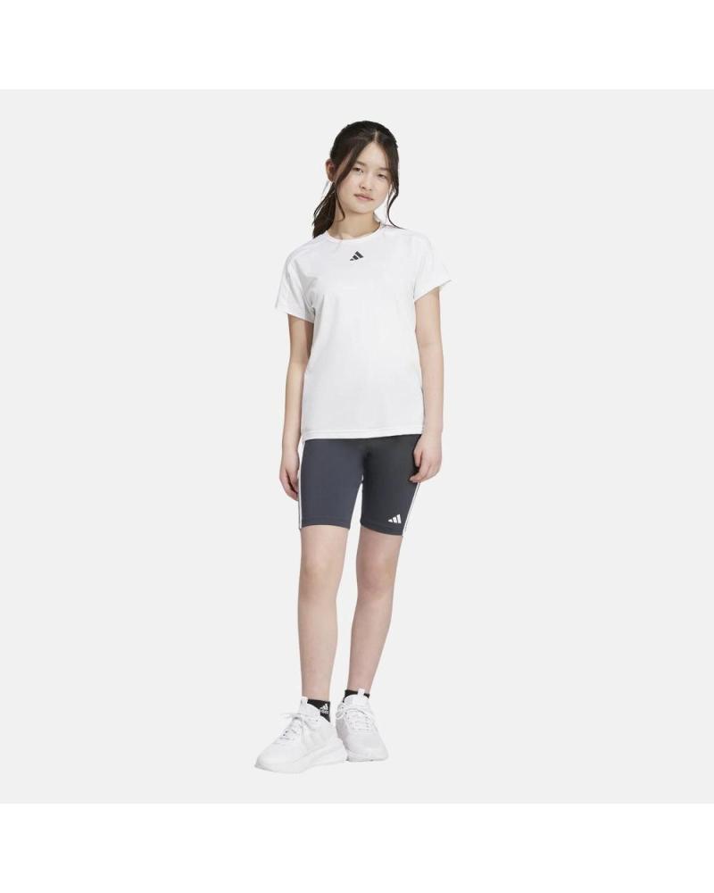 ADIDAS CONJUNTO DEPORTIVO TRAIN ESSENTIALS IT0530: CAMISETA BLANCA Y MALLAS CORTAS NEGRAS BLANCO