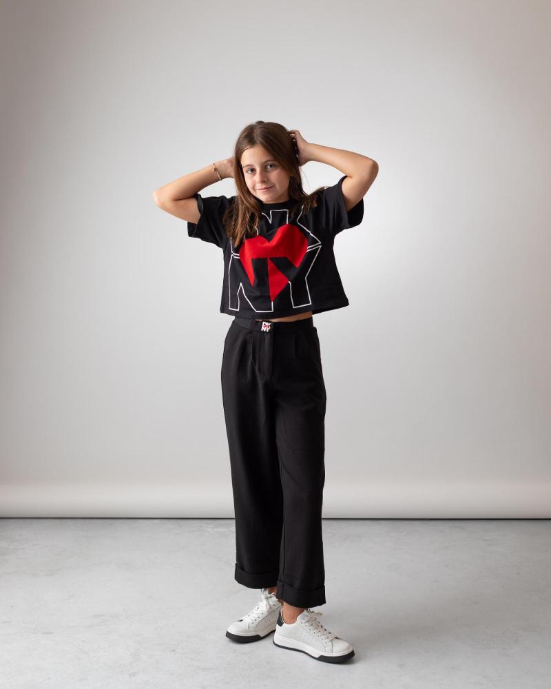 CAMISETA DE MANGA CORTA DKNY D6206509B 100 ALGODÓN NEGRO NEGRO