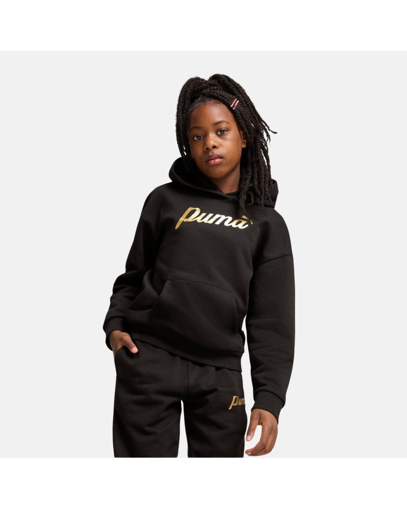 SUDADERA CON CAPUCHA PUMA ESS SCRIPT 682780-01 NEGRA NEGRO