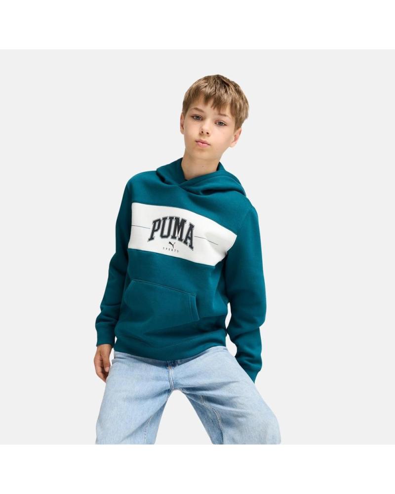 SUDADERA CON CAPUCHA PUMA SQUAD 682775-22 TIPO CANGURO VERDE VERDE