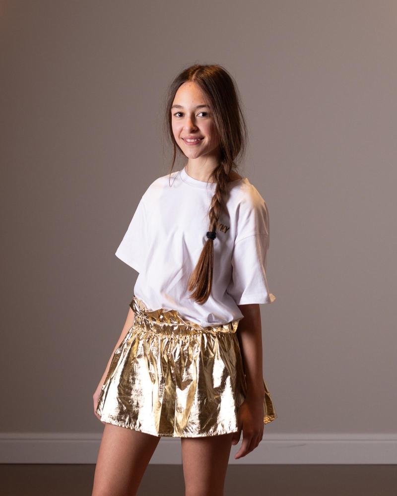 VESTIDO DKNY DORADO Y BLANCO MULTICOLOR BLANCO