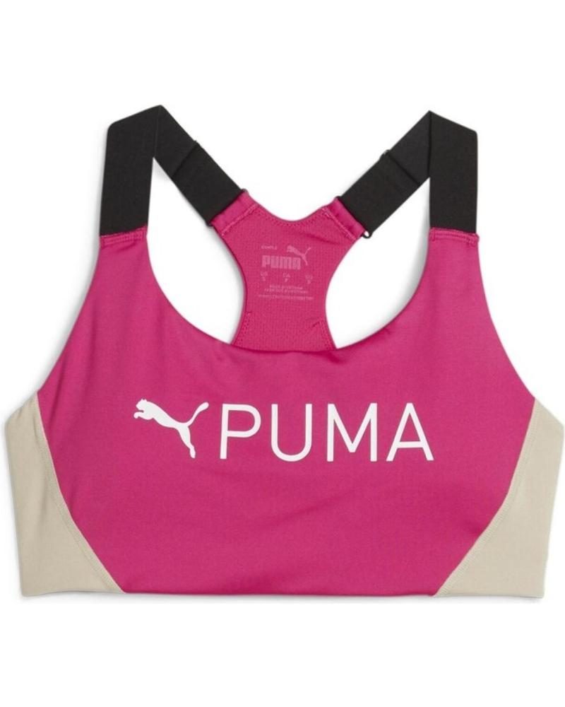 SUJETADOR DEPORTIVO PUMA 4KEEPS EVERSCULPT ROSA CON DETALLES NEGROS Y BEIGE (524785-48) ROSA