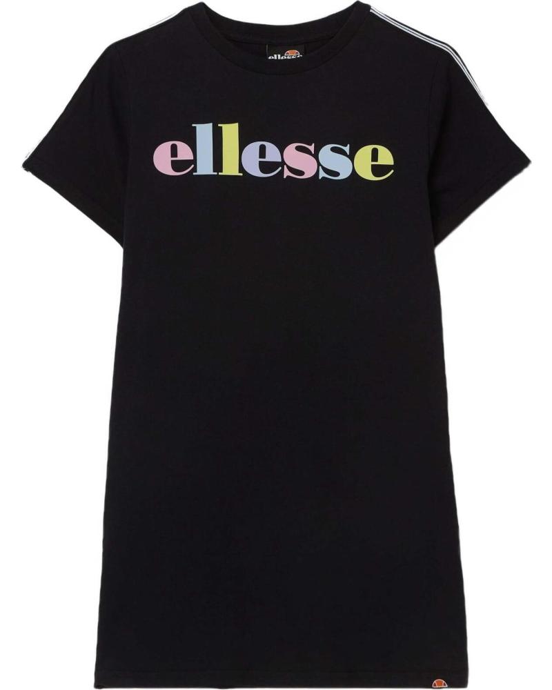 VESTIDO ELLESSE CON LOGO MULTICOLOR NEGRO