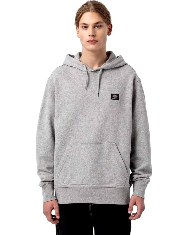 SUDADERA CON CAPUCHA Y LOGO FRONTAL GRIS