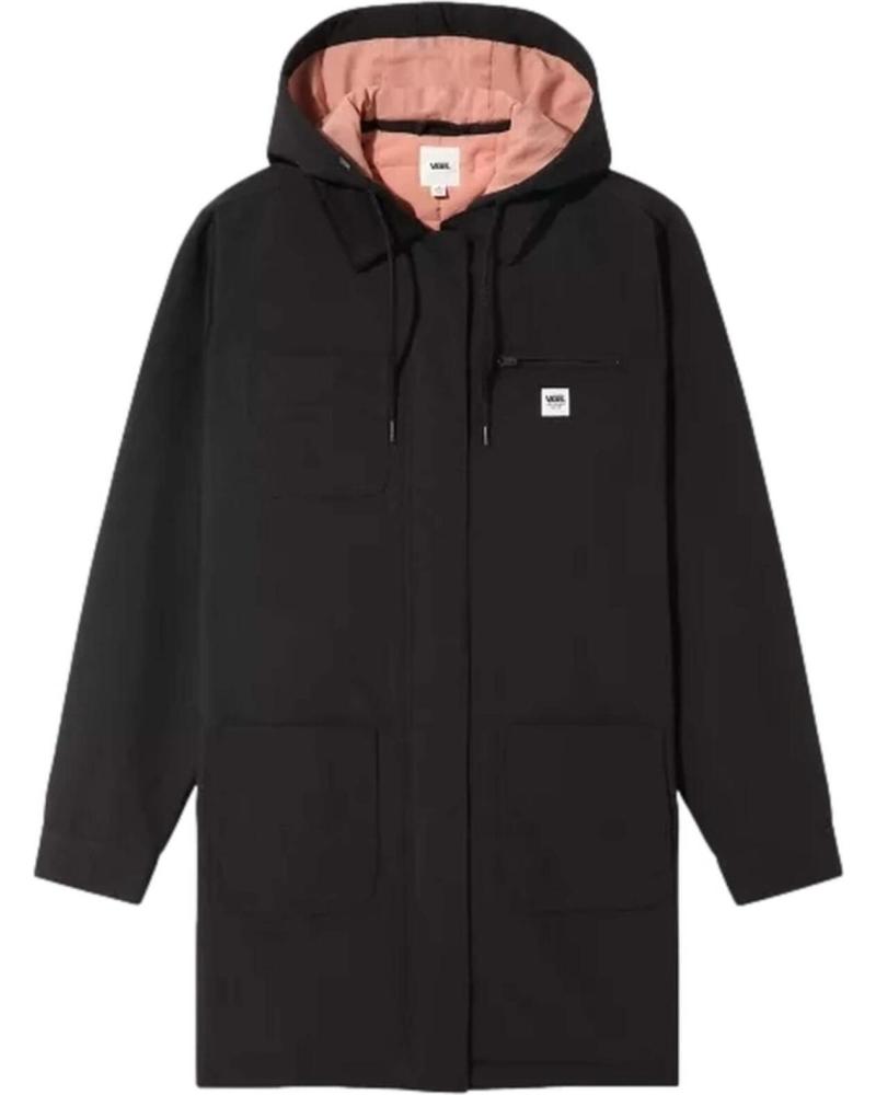 PARKA LARGA CON CAPUCHA OFF THE WALL NEGRO