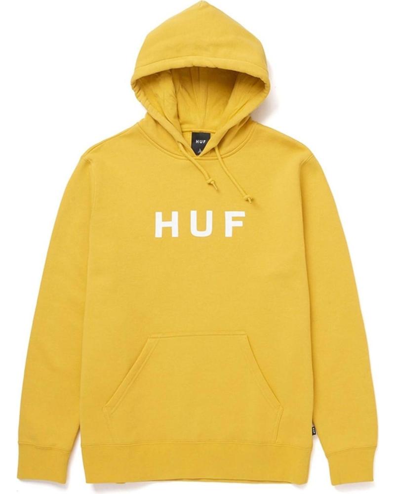 SUDADERA CON CAPUCHA Y LOGO FRONTAL AMARILLO