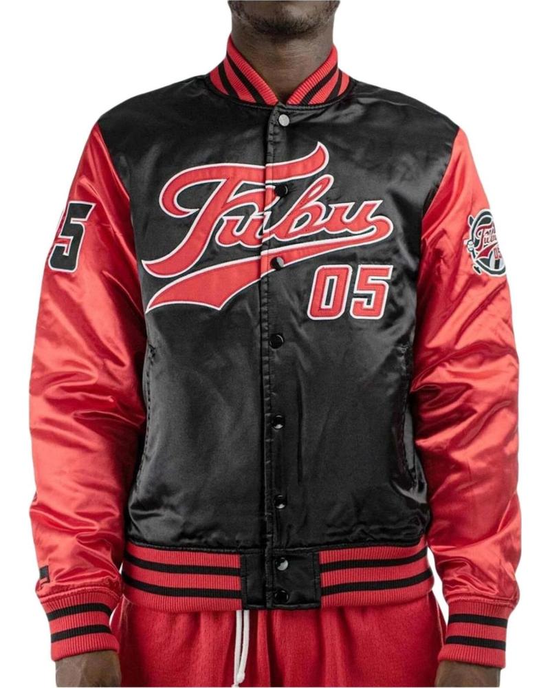 CHAQUETA BOMBER VARSITY FUBU NEGRO