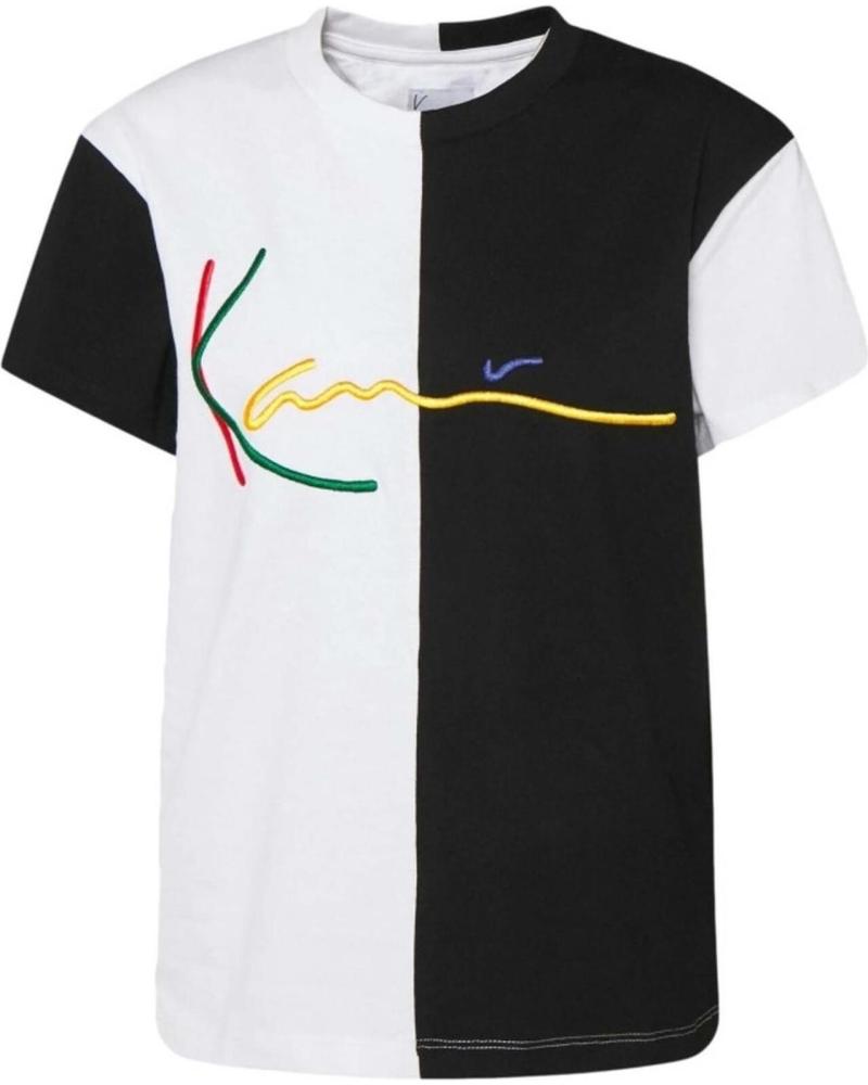 CAMISETA KARL KANI BICOLOR NEGRO BLANCO CON LOGO NEGRO