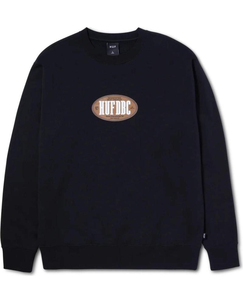 HUF SUDADERA HUF CON LOGO OVALADO ESTAMPADO NEGRO