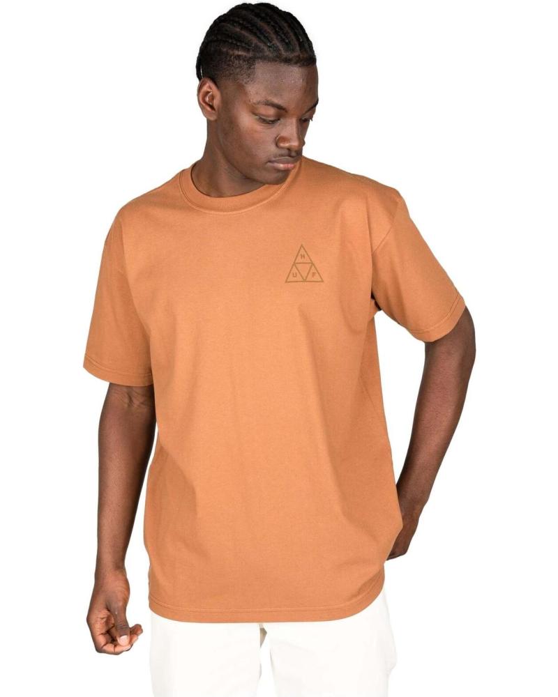 CAMISETA HUF CON GRÁFICO TRIANGULAR MARRóN