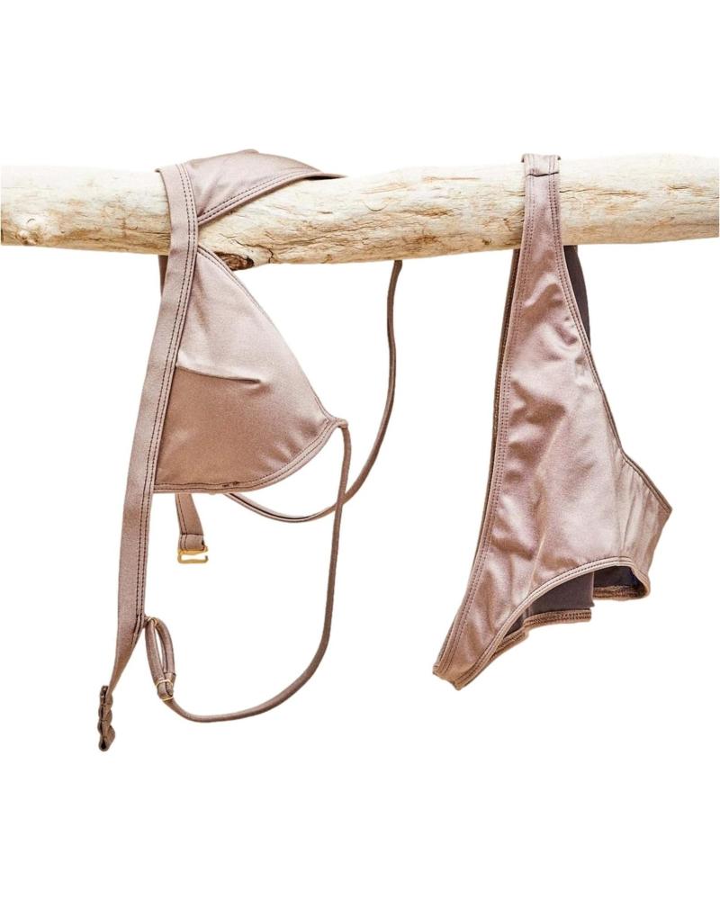 BIKINI ESEOESE CON CIERRE METÁLICO DORADO MARRóN