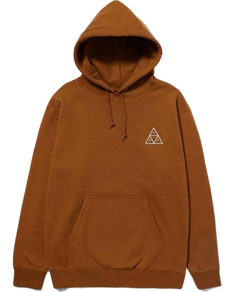 SUDADERA CON CAPUCHA HUF ESSENTIALS TRIPLE TRIANGLE P-O HOODIE OATMEAL MARRóN