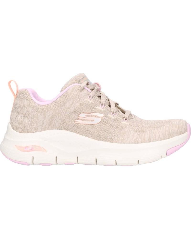 SKECHERS ZAPATILLAS CASUAL MUJER ARCH FIT EN BEIGE BEIGE