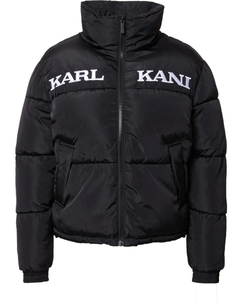 CHAQUETA ACOLCHADA KARL KANI CON LOGO BORDADO NEGRA PARA MUJER NEGRO