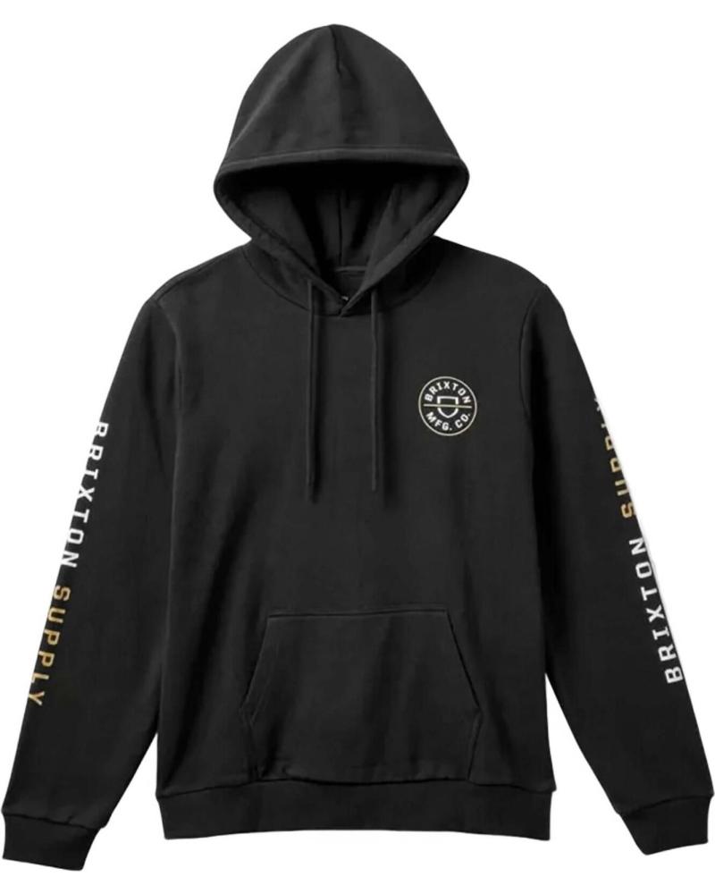 SUDADERA CON CAPUCHA BRIXTON CREST HOOD NEGRA NEGRO