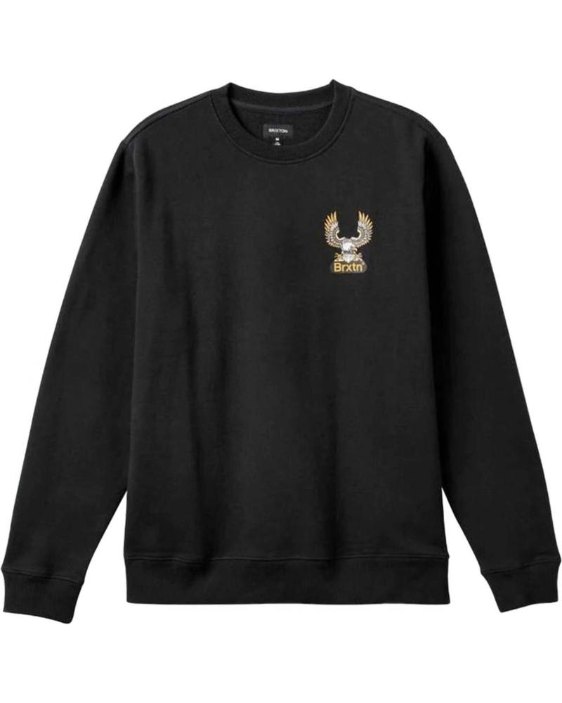 SUDADERA BRIXTON DE HOMBRE SIN CAPUCHA - DISEÑO NEGRO CLÁSICO NEGRO