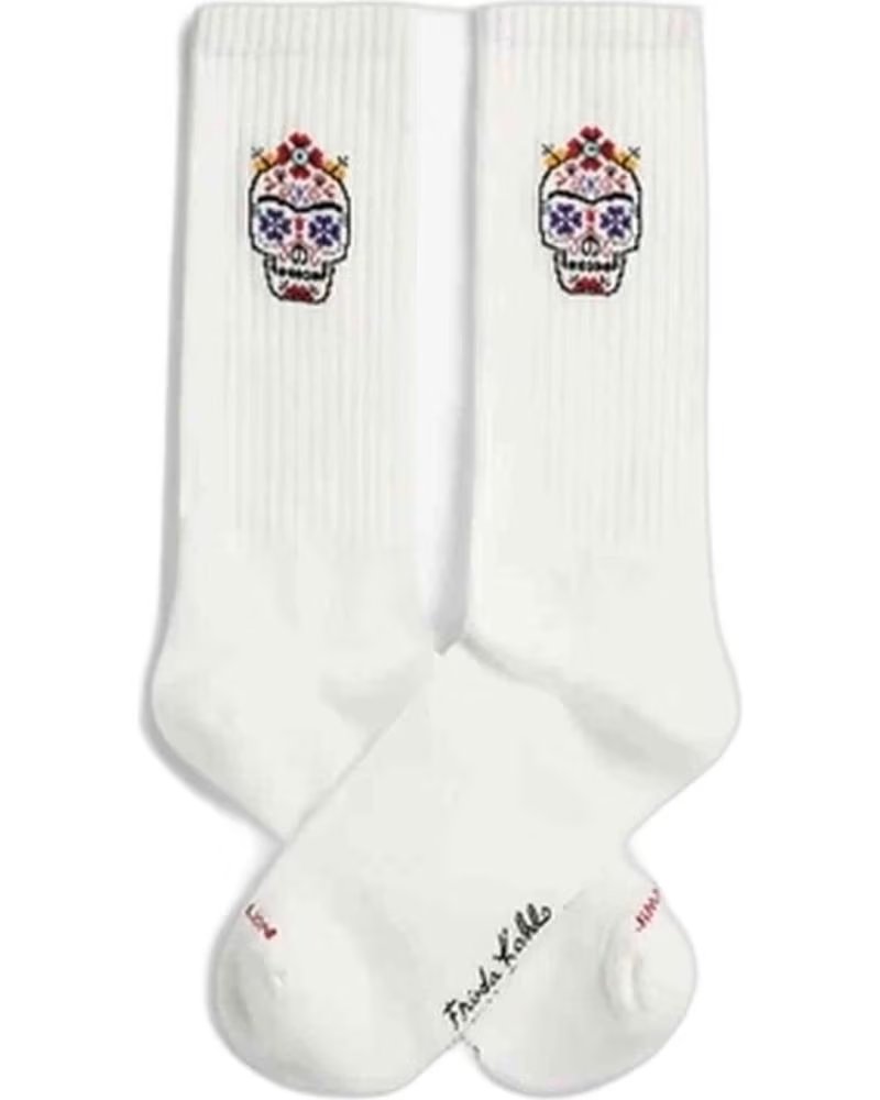 Calcetines Jimmy Lion Athletic Frida Calavera Blanco