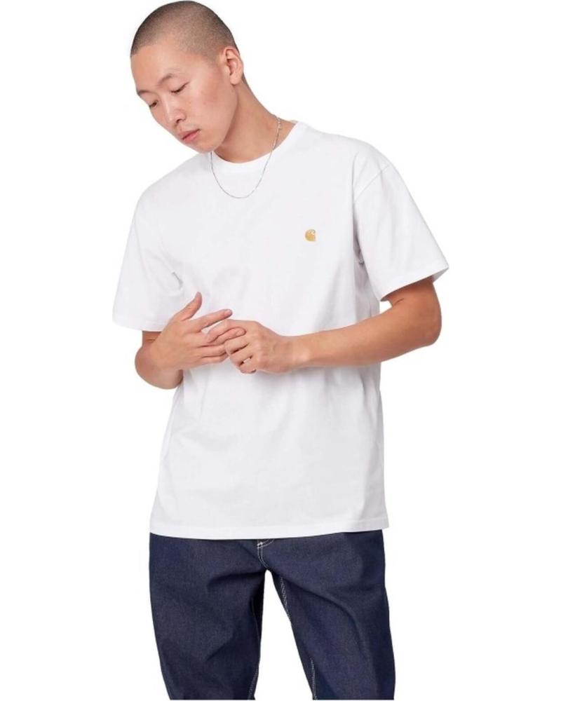 CAMISETA CARHARTT CHASE LOGO MANGA CORTA HOMBRE BLANCO BLANCO