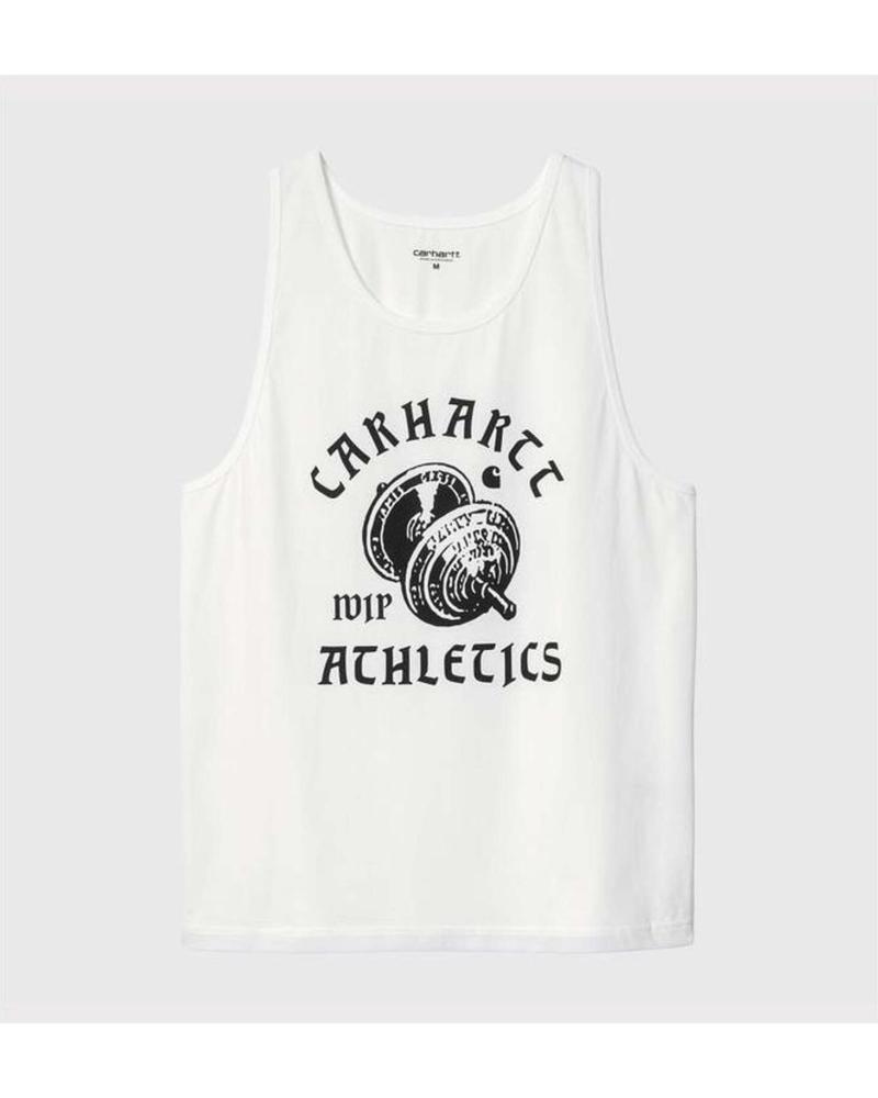 CAMISETA DE TIRANTES CARHARTT BLANCA CON ESTAMPADO ATHLETICS BLANCO