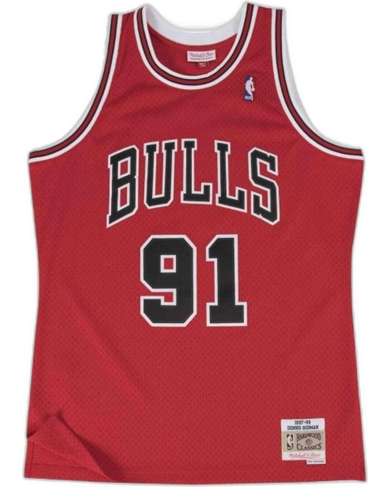 MITCHELL & NESS CAMISETA NBA BULLS DENNIS RODMAN #91 ROJA ROJO
