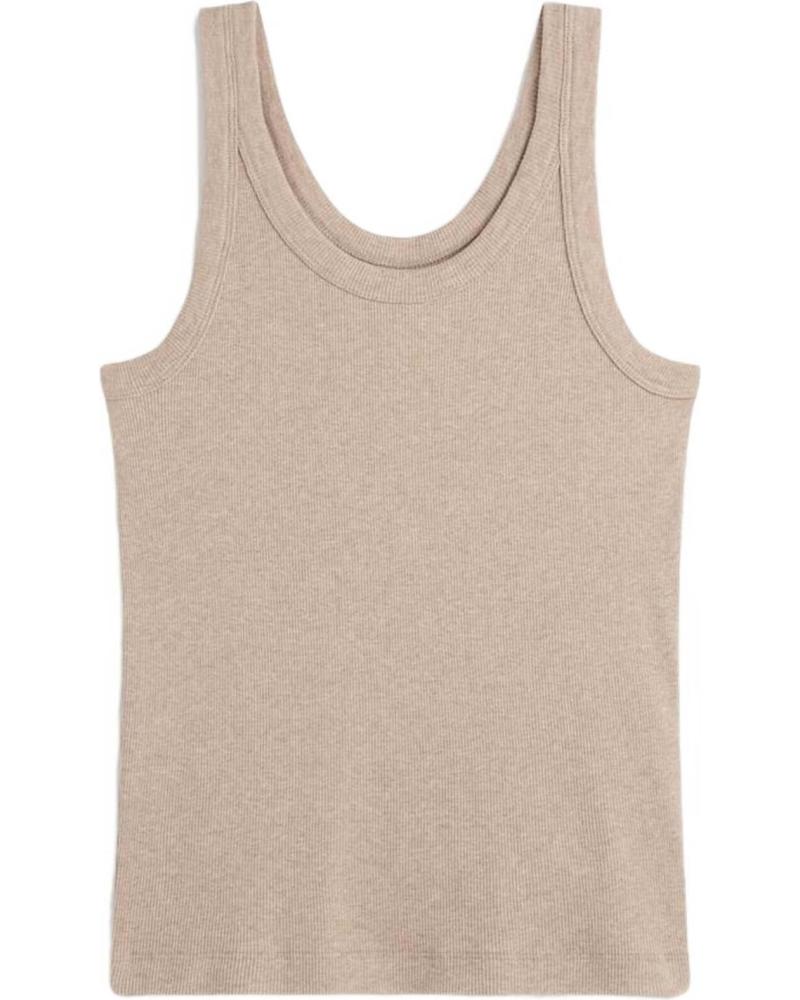 CAMISETA DE TIRANTES ACANALADA ESEOESE BEIGE