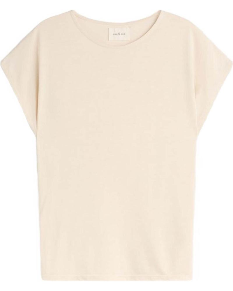 CAMISETA ESEOESE DE CUELLO REDONDO Y MANGA CORTA BEIGE