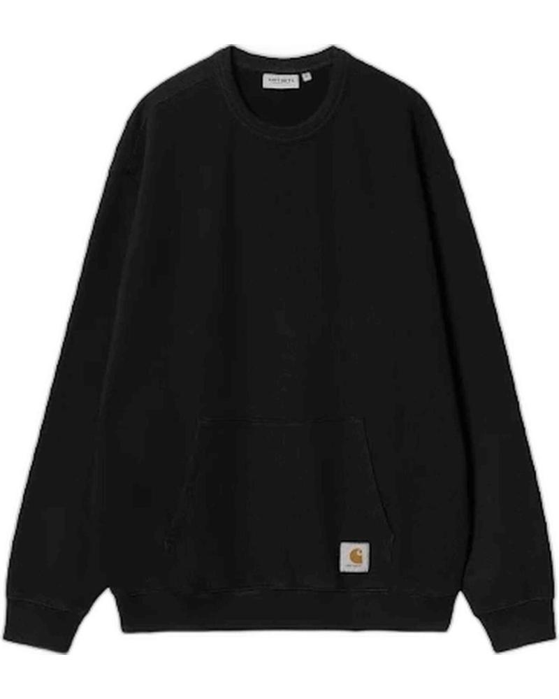 SUDADERA CHASE CON CUELLO REDONDO Y LOGO PATCH NEGRO